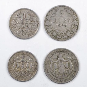 BULGARIA Lotto 2 monete 1 Leva 1925 2 Leva1925 - Picture 1 of 1