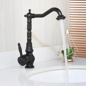 Grifo de tocador mezclador fregadero lavabo pintura negra montaje en cubierta en cascada grifo de tocador - Imagen 1 de 11