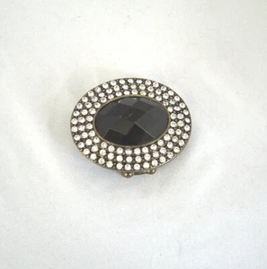 Vintage Black with Rhinestones Expandable Cocktail Ring - Picture 1 of 4