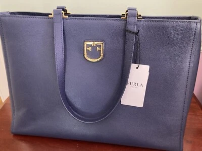 Bolso de mano Furla azul marino nuevo con etiquetas Foto 1 de 4