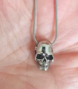 Skull Cremation Ashes Necklace Jewellery Memorial Urn Pendant Keepsake - Picture 1 of 6