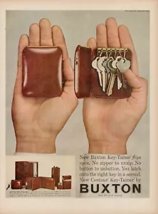 Buxton 1957 Hombres Carteras Estuches Llaves Portafolios Vintage Impreso Anuncio Cremallera Llave con Cremallera - Imagen 1 de 8