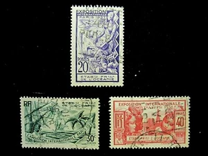 FRENCH POLYNESIA - SCOTT# 117-119 -SS - USED - CAT VAL $10.50 - Picture 1 of 2