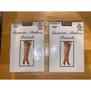 Set di 2 Famous Makers Brands Coscia Ciao Daysheer Nudo Panty Tubo 100% Nylon OS - Foto 1 di 4