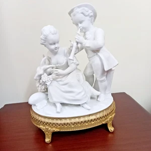 Antique Capodimonte Statue Porcelain Biscuit Naples Italy Sculpture Marked 20th - Picture 1 of 17