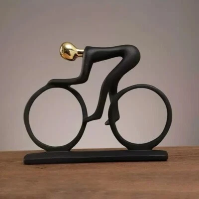 Modern Abstract Resin Bicycler Cyclist Statue Bicycle Rider Statue Bike Racer - Image 1 of 4