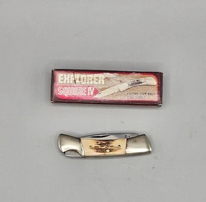 Vintage Gutmann Explorer Squire IV 11-384  stainless Stag lockback pocketknife - Picture 1 of 12