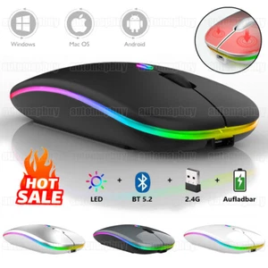 Bluetooth Maus Kabellos USB Wireless PC Mouse Computer Notebook Laptop Aufladbar - Bild 1 von 17