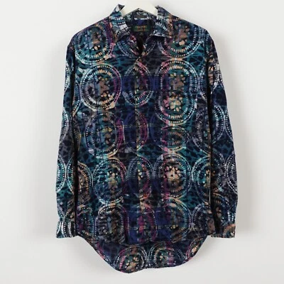 Camisa Vintage Años 90 Colores por Alexander Julian Estampado Completo Botón Salvaje Mediana Foto 1 de 4