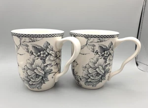 222 Fifth Adelaide Mugs Grey Set of 2 - Picture 1 of 5