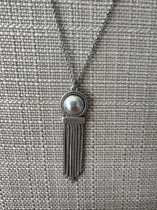 Lucky brand silver tone chain tassel 31" pendant necklace Beautiful - Picture 1 of 8