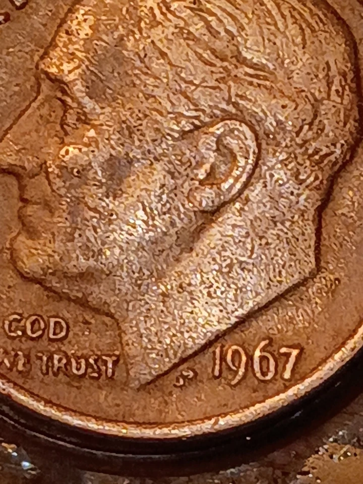 1967 Roosevelt Dime No Mint Mark Multiple Errors See Photos Very Unique 1 - Image 1 of 4