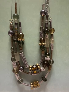 Premier Designs 20053 Hidden Treasure Brown Tone Multi Strand Necklace - Picture 1 of 8