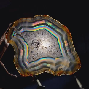 247.70 Ct Huge Iris Rainbow Agate Slice - Indonesia Collection Iris Agate Slice - Picture 1 of 6