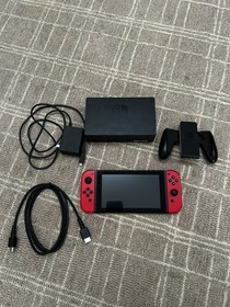 Nintendo Switch 32GB Gray Console with Mario Red Joy-Con And 128Gb Card