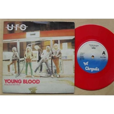 UFO YOUNG BLOOD (RED) 7" RED VINYL WITH LIGHTS OUT UK - Image 1 of 2