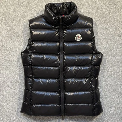 Colete Feminino Moncler Ghany Preto Tamanho 00 UK4 100% Autêntico - Imagem 1 de 4
