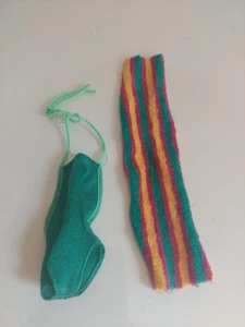 Vintage Barbie Doll PJ Sunsational Malibu Green Swimsuit And Striped Beach Towel - Picture 1 of 6