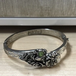 Vintage LENOX August Peridot / Poppy Hinged Bangle Bracelet, - Picture 1 of 4