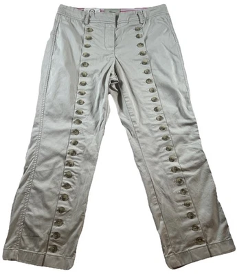 Pantalones Elevenses talla 6 botones diseño delantero tostado ANTHROPOLOGIE Foto 1 de 4