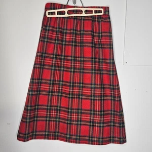 Womans Tiger of London preppy academia punk plaid zip up midi length skirt size - Picture 1 of 6