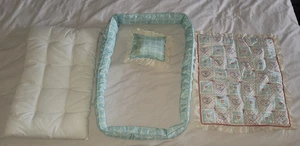 Pleasant Company Bitty Baby Bedding Quilt Mattress Bumper Pillow Hearts Flowers - Picture 1 of 11