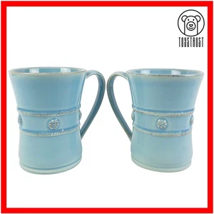 Juliska Berry & Thread Collection Mug Set of 2 Coffee Tea Cup Blue Discontinued - Picture 1 of 11