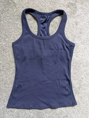 Alo Yoga Ribbed Racerback Tank Top Built in Bra Shelf Women's Size Large Blue - Image 1 of 4