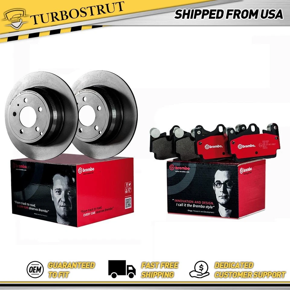 Kit de pastillas de freno rotores de freno traseros Brembo Prime para Acura MDX 2007-2013 Foto 1 de 4