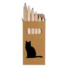 6 x 'Snowshoe Cat Silhouette' Short Colour Pencils (PE00049574)