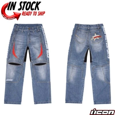 NEW! 2025 ICON HOOLIGAN MOTORCYCLE JEANS - PICK SIZE - Image 1 of 4