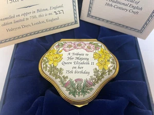 Halcyon Days Queen Elizabeth II 75th Birthday Pill/Trinket Box L/E 750 - Picture 1 of 16