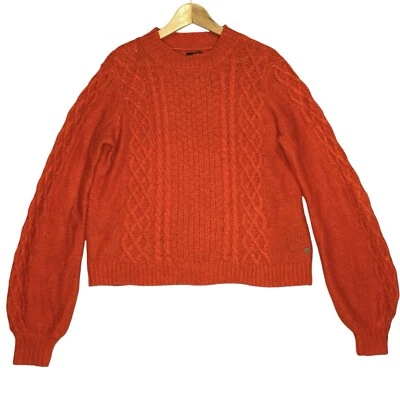 Volcom Chunky Cable Knit Sweater Womens 12 Cozycore Gorpcore Outdoor Cabincore - Image 1 of 4