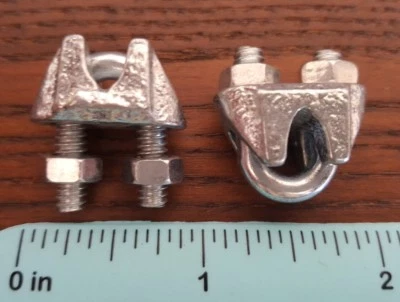 1/8" CABLE CLAMP U BOLT STEEL WIRE CLIP U-BOLT :50,100,200 & 500 pcs