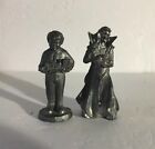 Paperweight Ricker “Boy Holding Train” & Woman Figurine  Pewter 1992 Handcrafted