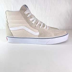 Vans High Top Sneakers Mens 9 Sk8 Hi Beige Suede Classic Womens 10.5 Skater Shoe - Picture 1 of 13