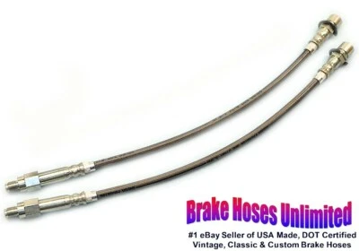 FRONT STAINLESS BRAKE HOSES Lincoln Versailles 1977 1978 1979 1980 - Image 1 of 2