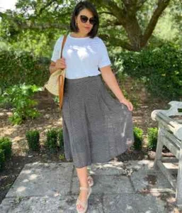 Ex Monsoon Amaya Skirt Women's Geo Fully Lined Pleated Concealed Side Zip A-Line - Picture 1 of 28