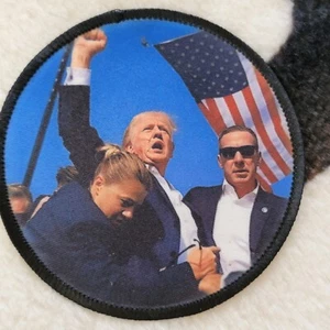 Hat Patch Trump USA Flag Sublimation DYI Fabric Patch Glue Iron On Sew - Picture 1 of 5