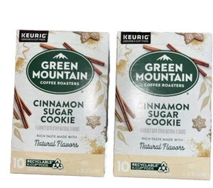 2 Boxes CINNAMON SUGAR COOKIE GREEN MOUNTAIN KEURIG 10 K-CUPS - Picture 1 of 2
