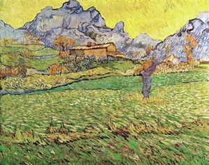 Vincent van Gogh A Meadow in the Mountains 1889 Hand Painted Canvas Oil Painting - Picture 1 of 2