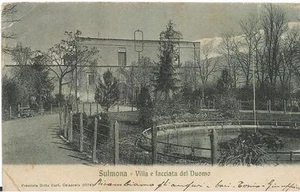Sulmona Villa e facciata del Duomo f.p. - Foto 1 di 2