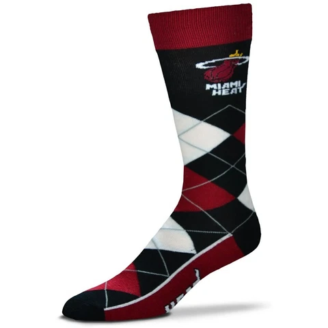 Miami Heat Basketball Argyle Lineup Crew Socks Cover