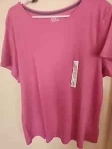 Damen Oberteil PINKES Kurzarm T-Shirt, Größe XXL Croft And Barrow Neu mit Etikett - Bild 1 von 4