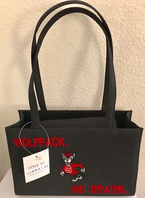 Mujer NC State Wolfpack Cartera Universidad Rojo Negro Bordado y Estuche para Teléfono Celular Foto 1 de 4