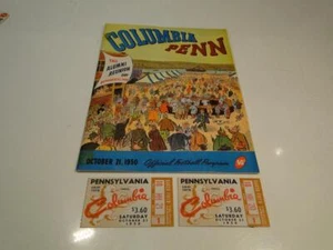 October 21, 1950 Columbia Penn Official Football Program & Ticket Stubs - Picture 1 of 12