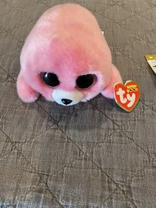 Ty Beanie Boos ‘Pierre’ Pink Baby Seal 7’ (January 22nd) Stuffed Animal - Picture 1 of 4