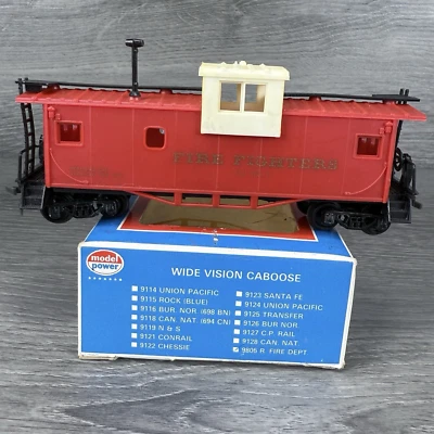 HO Scale Model Power PlayArt 9805 Wide Vision Caboose Fire Fighters #6 RR Dept - Image 1 of 4
