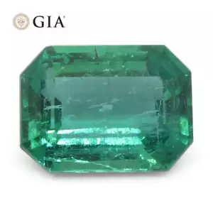 Smeraldo verde taglio ottagonale/smeraldo 2,95 ct certificato GIA Zambia (F1) - Foto 1 di 17