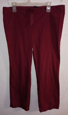  MG MEDGEAR Womens Scrub  Medical Uniform Drawstring Pants Size xs burgundy - Image 1 of 3